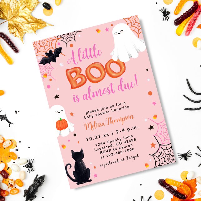Invitación Pequeño fantasma Chica Halloween Baby Shower (Subido por el creador)
