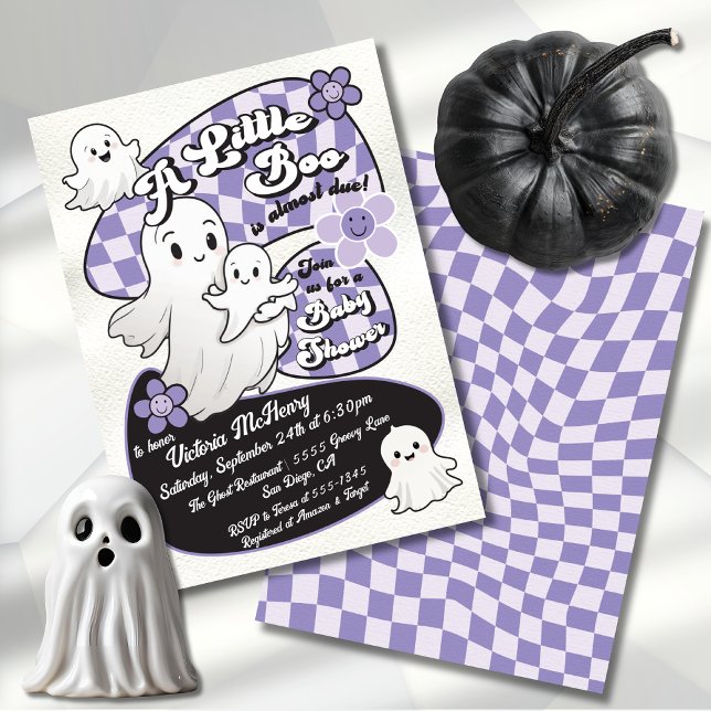 Invitación Pequeño fantasma de mano dibujado en Baby Shower (Subido por el creador)