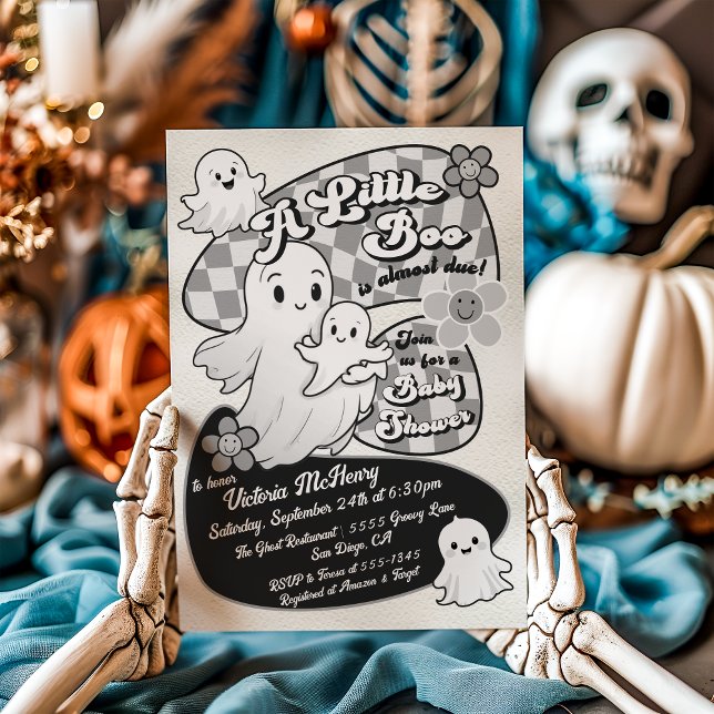 Invitación Pequeño fantasma de mano dibujado en Baby Shower (Subido por el creador)