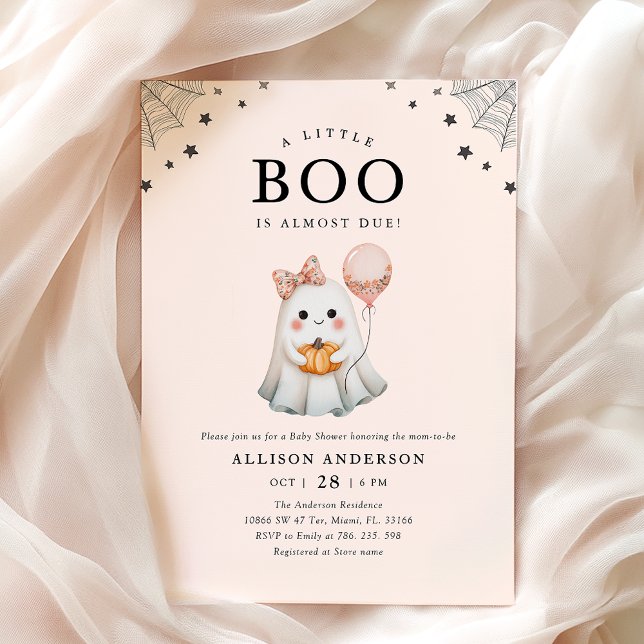 Invitación Pequeño fantasma lindo Baby Shower de Halloween (Subido por el creador)
