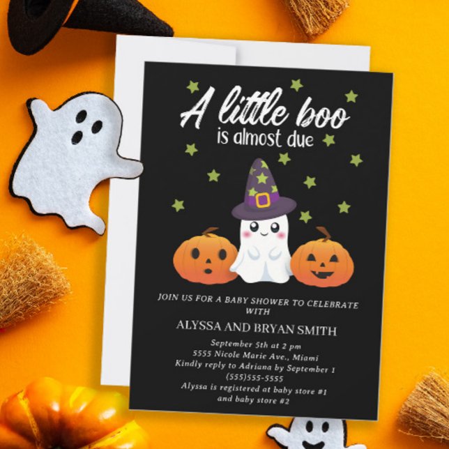 Invitación Pequeño fantasma lindo casi debido a Baby Shower (Subido por el creador)