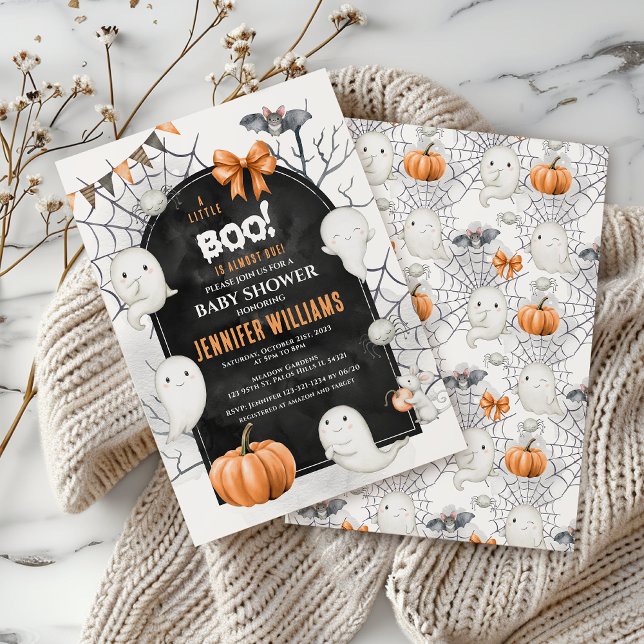 Invitación Pequeño fantasma lindo Halloween Baby Boy Shower (Subido por el creador)