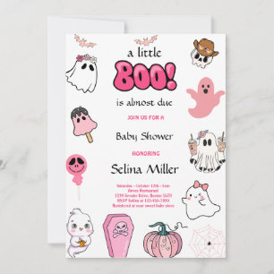 Invitación Pequeño fantasma rosado Baby Shower
