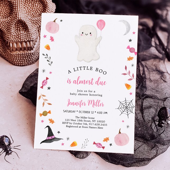 Invitación Pequeño fantasma rosado Baby Shower (Subido por el creador)