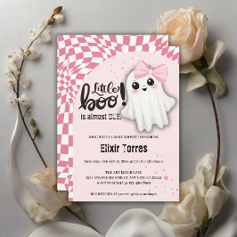 Invitación Pequeño fantasma rosado casi se debe a Baby Shower