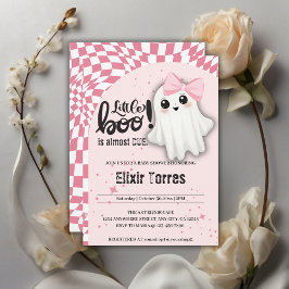 Invitación Pequeño fantasma rosado casi se debe a Baby Shower