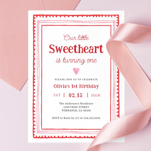 Invitación Pequeño Fiesta de cumpleaños de San Valentín (Subido por el creador)