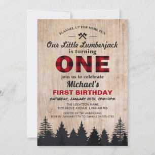 Invitación Pequeño Fiesta de Cumpleaños Lumberjack