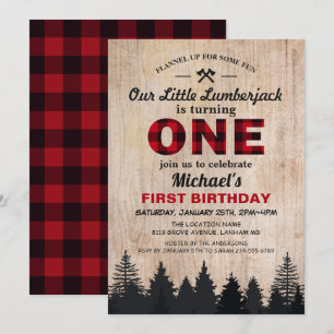 Invitación Pequeño Fiesta de Cumpleaños Lumberjack