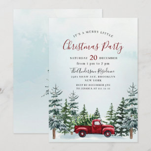 Invitación Pequeño Fiesta Navidad de vacaciones de camiones c