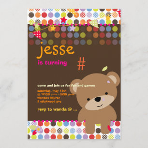 Invitación Pequeño Fiesta personalizado de oso de peluche