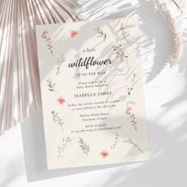 Invitación Pequeño flor silvestre Beige Boho Floral Baby Show