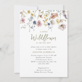 Invitación Pequeño Flor Silvestre En La Vía Floral Baby Showe