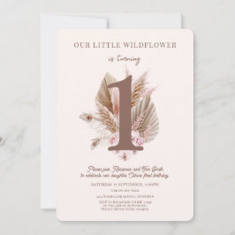 Invitación Pequeño Flor silvestre primer boho de la invitació