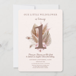 Invitación Pequeño Flor silvestre primer boho de la invitació