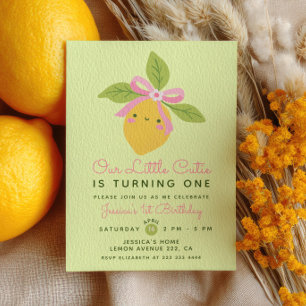 Invitación Pequeño Fruto de Limón Verde Cumpleaños 1er. Littl