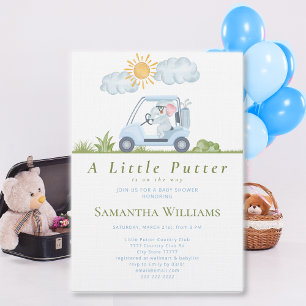 Invitación Pequeño Golfista Putter Aquarela Shower de Bebé de