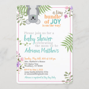 Invitación Pequeño grupo de alegres flores de bosque Baby Sho
