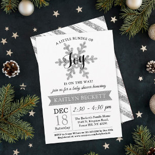 Invitación Pequeño Grupo De Navidades De Alegría Baby Shower