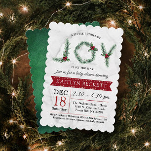 Invitación Pequeño Grupo De Navidades De Alegría Baby Shower