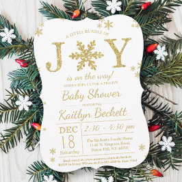Invitación Pequeño Grupo De Navidades De Alegría Baby Shower