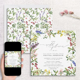 Invitación Pequeño guión de flor silvestre Chica Floral Baby