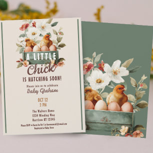 Invitación Pequeño Hatching de Chick Pronto Baby Shower