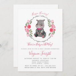 Invitación Pequeño hipopótamo dulce Baby Shower