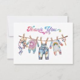 Invitación Pequeño hippie tinte de tinta Clothesline Gracias 