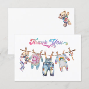 Invitación Pequeño hippie tinte de tinta Clothesline Gracias 