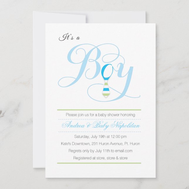 Invitación Pequeño hombre| Baby Shower (Anverso)