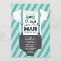 Pequeño hombre Baby Shower, gris Verde azulado tur