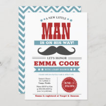 Pequeño hombre bigote Bash Boy Baby Shower