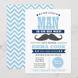 Invitación Pequeño hombre bigote Bash Boy Baby Shower
