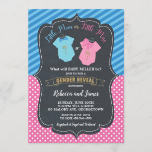 Invitación Pequeño hombre o pequeña Srta. Baby Gender Reveal