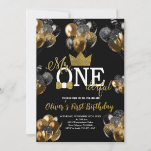 Invitación Pequeño hombre, Sr. Un cumpleaños maravilloso, glo