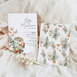 Invitación Pequeño hongo mínimo ducha de bebé