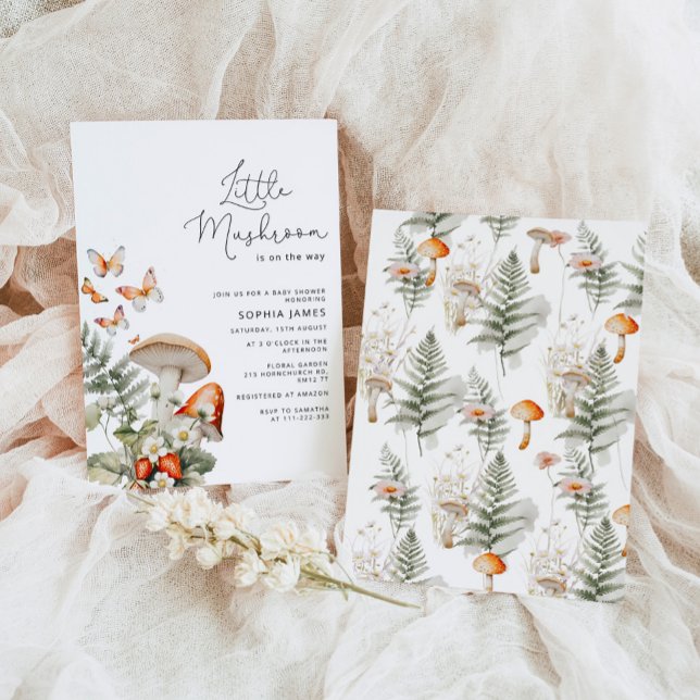 Invitación Pequeño hongo mínimo ducha de bebé (Subido por el creador)