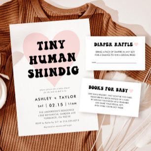Invitación Pequeño humano relinchado con Baby Shower moderno