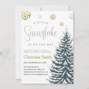 Invitación Pequeño invierno copo de nieve Baby Shower Wonderl