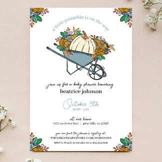 Invitación Pequeño Jardín de Campo de Calabaza Baby Shower