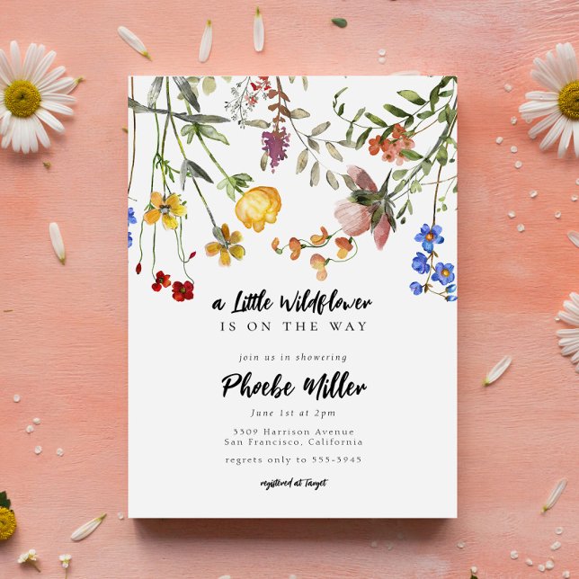 Invitación Pequeño Jardín de flores silvestres Baby Shower (Subido por el creador)