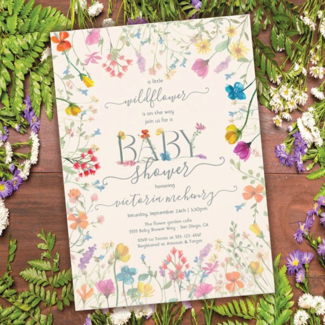 Invitación Pequeño jardín florido de flores silvestres Baby S (Subido por el creador)