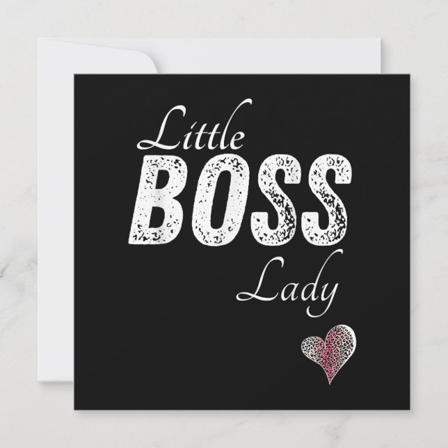 Invitación Pequeño Jefe Lady Niños Pequeños Chica Corto (Anverso)