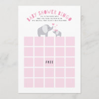 Pequeño juego de Bingo Baby Shower para Elefantes 