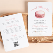 Pequeño Macaron de Galleta Código QR Rosa Fiesta d