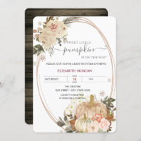 Pequeño Marco De Calabaza Flores Baby Shower Mader