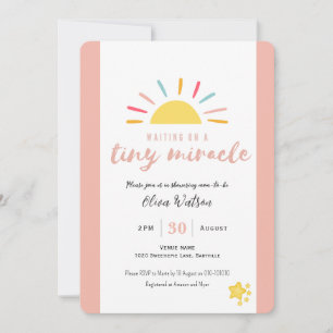 Invitación Pequeño milagro rosa de Baby Shower