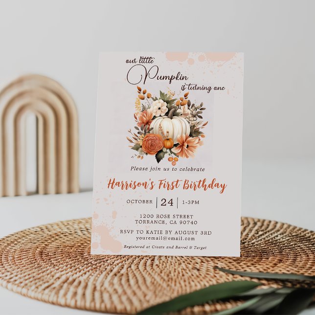 Invitación Pequeño Modelo de Flor Silvestre de Calabaza Caída (Subido por el creador)