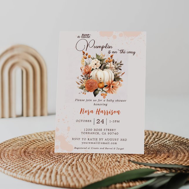 Invitación Pequeño Modelo de Flor Silvestre de Calabaza Caída (Subido por el creador)